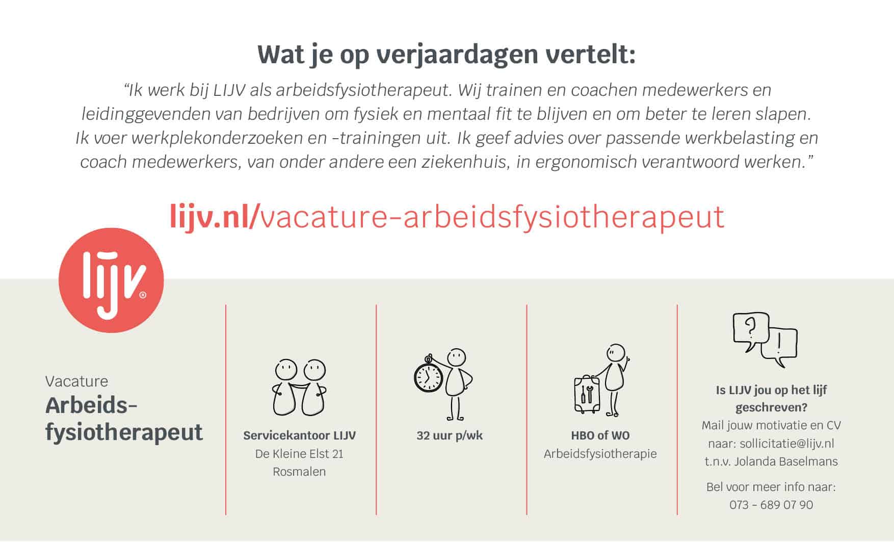 Vacature Arbeidsfysiotherapeut Lijv